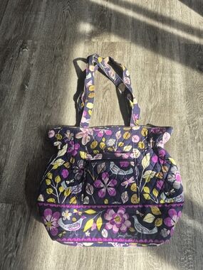 Vera Bradley Floral Quilted Tote - Purple, Pink, Yellow